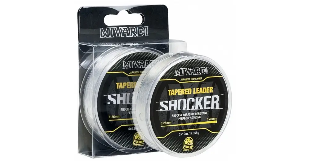 Nakupujte Hned Mivardi Šokový Vlasec Shocker Tapered Leader Čirá 5x15 m-Průměr 0,28-0,57 mm / Nosnost 6,95 kg