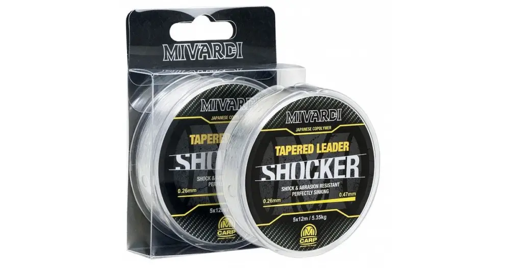 Přímo Od Výrobce Mivardi Šokový Vlasec Shocker Tapered Leader Čirá 5x12 m-Průměr 0,30-0,47 mm / Nosnost 8,65 kg