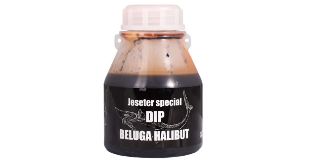 LK Baits Dip Jeseter Special 200 ml-beluga halibut Finální Výprodej