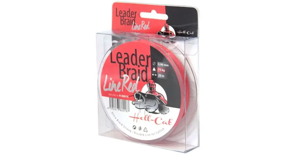Hell-Cat Návazcová Šňůra Leader Braid Line Red 20 m-Průměr 1,20 mm / Nosnost 100 kg Akční Cena