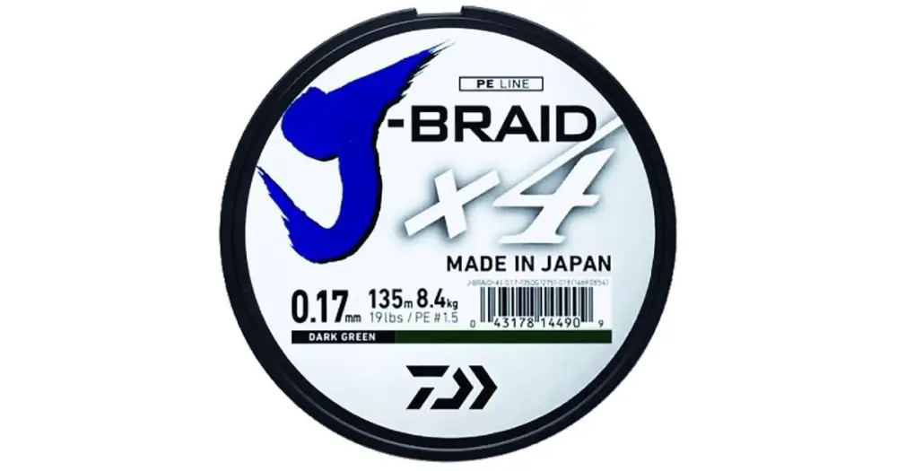 Nízká Cena Daiwa Splétaná Šňůra J-Braid 4 Žlutá 135 m-Průměr 0,13 mm / Nosnost 5,9 kg