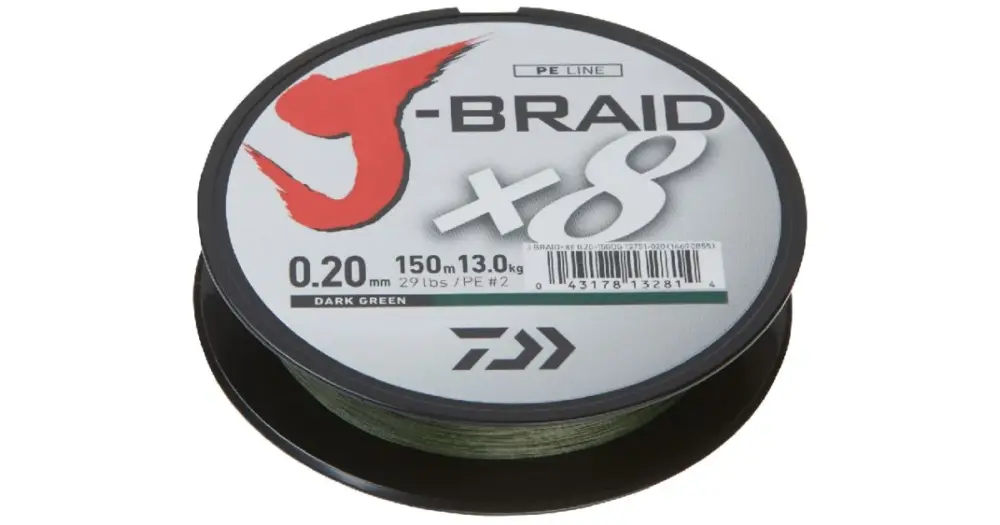 Pouze Dnes Daiwa Splétaná Šňůra J-Braid Dark Green 150 m-Průměr 0,20 mm / Nosnost 13 kg