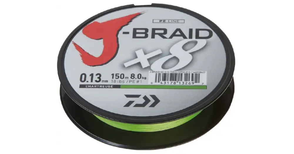 Daiwa Splétaná Šňůra J-Braid Chartreuse 300 m-Průměr 0,13 mm / Nosnost 8 kg Nejprodávanější