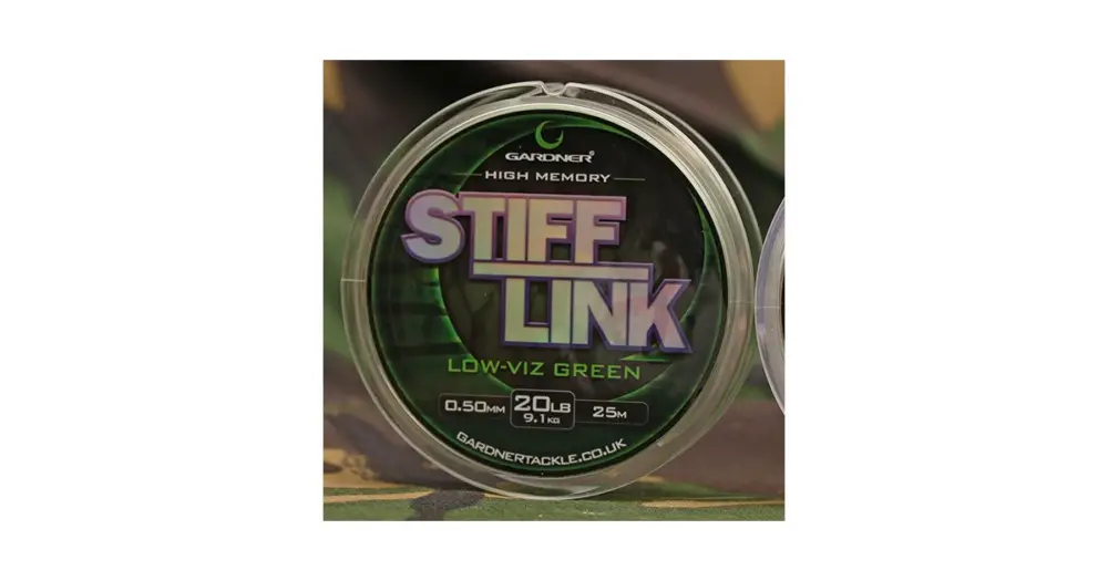 Vysoce Kvalitní Gardner Vlasec Stiff-Link Zelená 25 m-Průměr 0,50 mm / Nosnost 9,1 kg