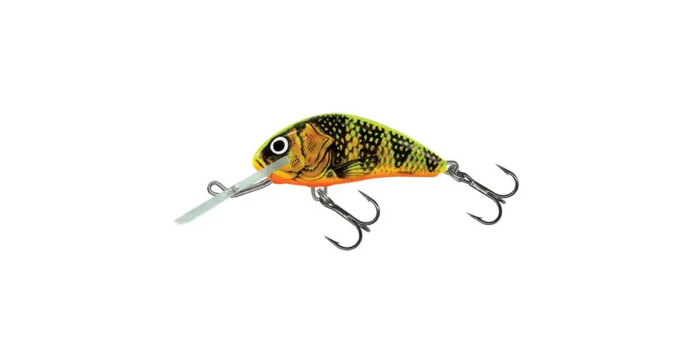 Nová Kolekce Salmo Wobler Hornet Floating Gold Fluo Perch
