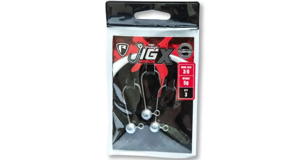 Fox Rage Jigová Hlavička Jig X Jig Heads Háček 3/0 3 ks-15 g Nová Kolekce