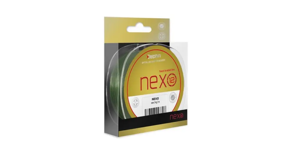 Delphin Splétaná Šňůrka Nexo 12 Zelená-Průměr 0,18 mm / Nosnost 28,6 lb / Návin 300 m Objednat Nyní
