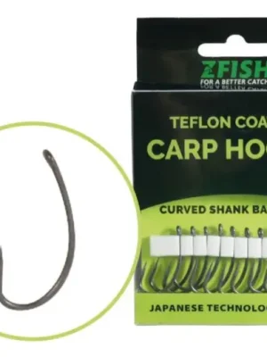 Zfish Teflonové Háčky Curved Shank Barbless 10 ks-Velikost 8 Nízká Cena