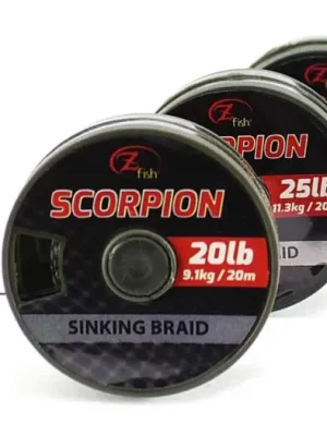 Zfish Šňůrka Scorpion Sinking Braid Camou 20 m-Průměr 25 lb / Nosnost 11,3 kg Akce