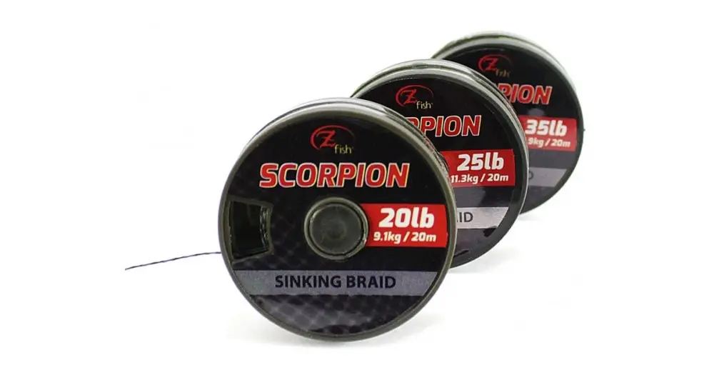 Zfish Šňůrka Scorpion Sinking Braid Camou 20 m-Průměr 25 lb / Nosnost 11,3 kg Akce