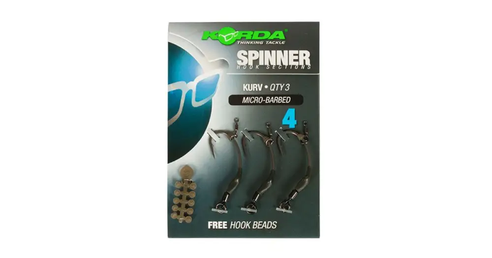 Korda Háčky Spinner Hook Sections Kurv Barbless-Velikost 4 Aktuální