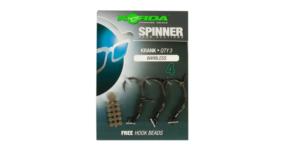 Korda Háčky Spinner Hook Sections Krank Barbless-Velikost 6 Víkendová Akce