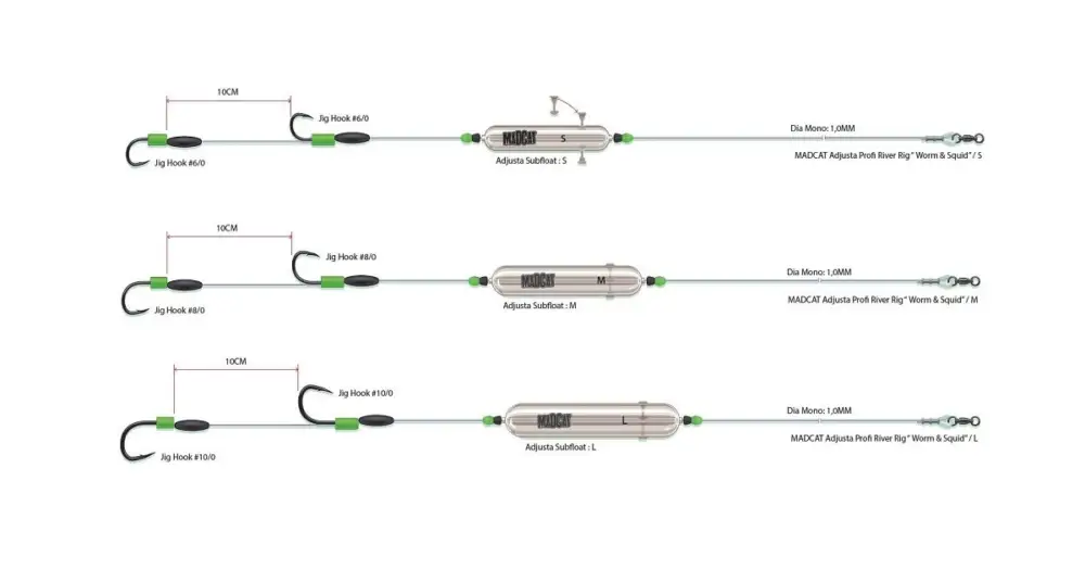 Omezená Nabídka Madcat Návazec Adjust Profi River Rigs Worm And Squid-Velikost S 20 g