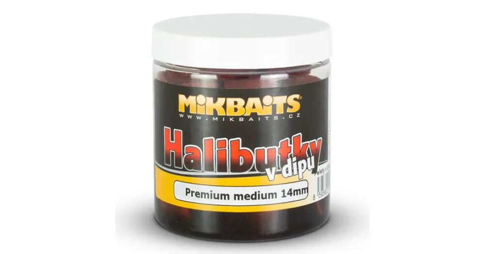 Mikbaits Pelety Halibutky v Dipu 8 mm 150 ml - Česnek halibut Hit Sezóny