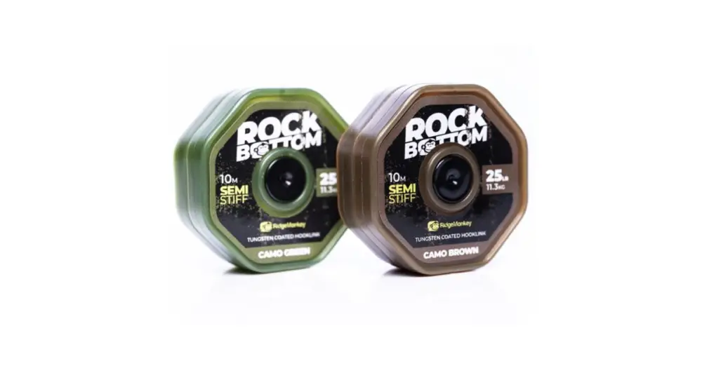 RidgeMonkey Návazcová Šňůrka Rock Bottom Tungstenem Potažená Semi Stiff 10 m25 lb Speciální Cena