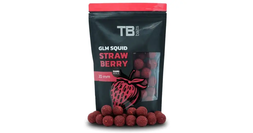 Autentický TB Baits Hard Boilie GLM Squid Strawberry - 250 g 28 mm