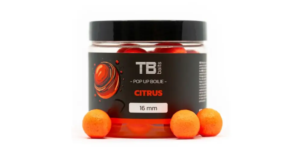 Výhodná Nabídka TB Baits Plovoucí Boilie Pop-Up Orange Citrus + NHDC 65 g-16 mm