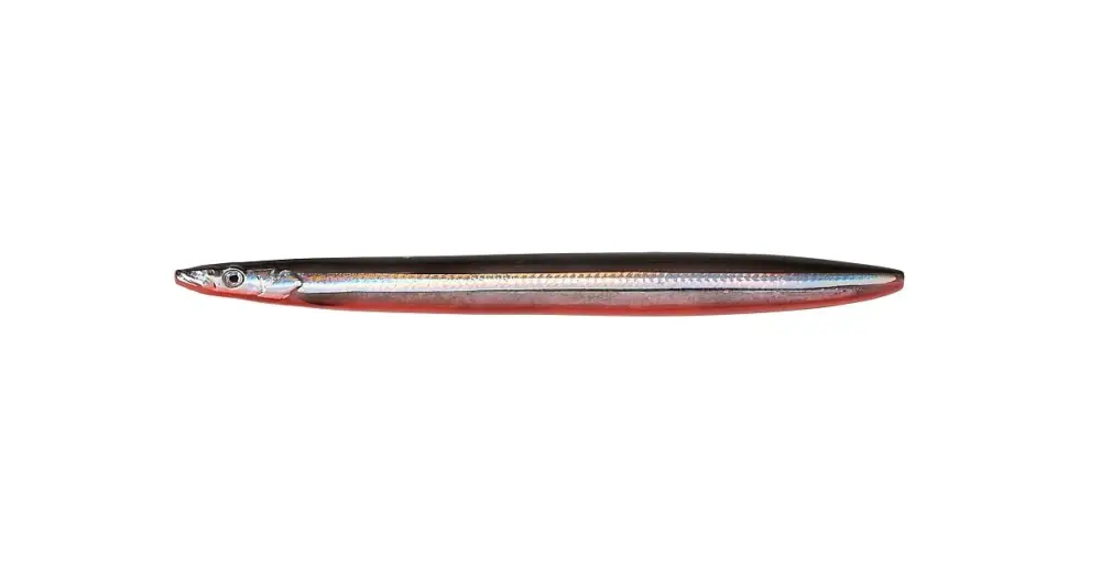 Výprodej Savage Gear Pilker Line Thru Sandeel Black Red UV 11 cm - 15 g