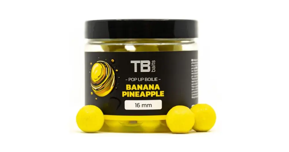 Autentický TB Baits Plovoucí Boilie Pop-Up Yellow Banana Pineapple + NHDC 65 g