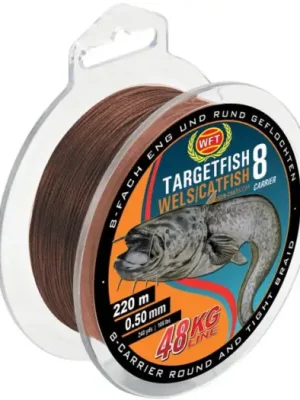 Aktuální WFT Splétaná Šňůra Targetfish 8 Catfish Hnědá