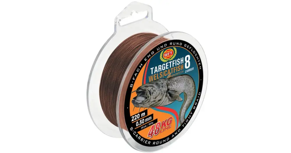 Aktuální WFT Splétaná Šňůra Targetfish 8 Catfish Hnědá