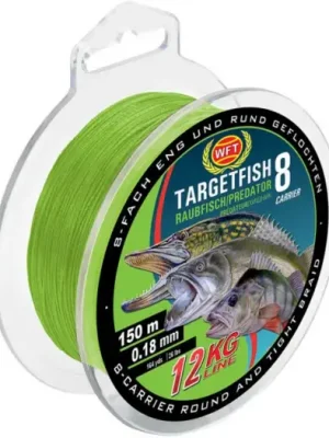 Značkový WFT Splétaná Šňůra Targetfish 8 Chartreuse 150 m Zelená