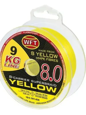 WFT Splétaná Šňůra KG 8.0 Žlutá - 150 m - 0,12 mm - 15 kg Speciální Cena