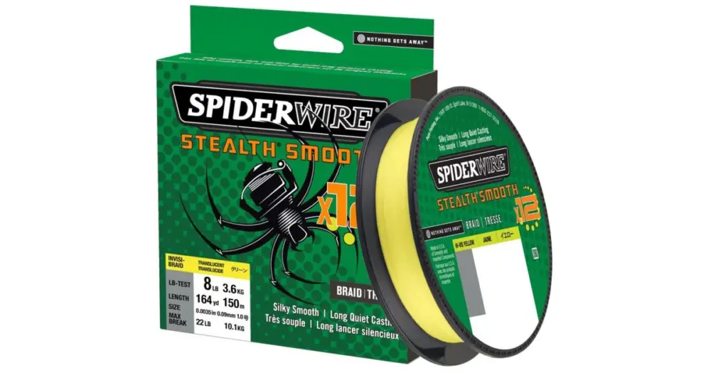 Spiderwire Splétaná Šňůra Stealth Smooth 12 HI-VIS Žlutá 150 m - 0,06 mm 5,4 kg Must-Have