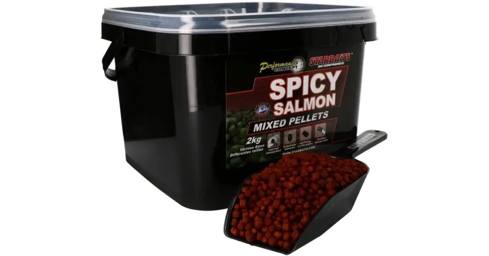 Cenový Hit Starbaits Pelety Spicy Salmon Mixed 2 kg