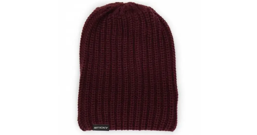 Sticky Baits Zimní Čepice Maroon Knitted Beanie Autentický