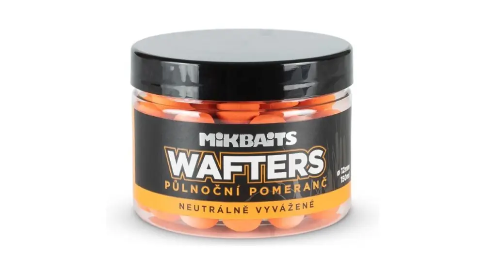 Cenová Bomba Mikbaits Boilie Wafters Půlnoční Pomeranč 150 ml - 12 mm