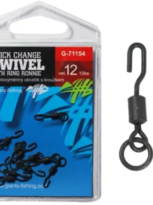 Akce Giants Fishing Rychlovýměnný Obratlík S Kroužkem Quick Change Swivel With Ring Ronnie - Vel.12 / 10 ks