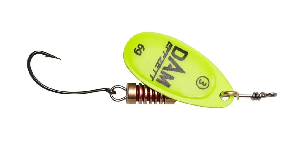 Ověřený Dam Třpytka Effzett Spinner With Single Hooks Sinking Yellow