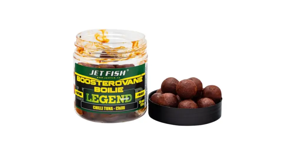 Vysoce Kvalitní Jet Fish Boosterované Boilie Legend Range Chilli Tuna 250 ml