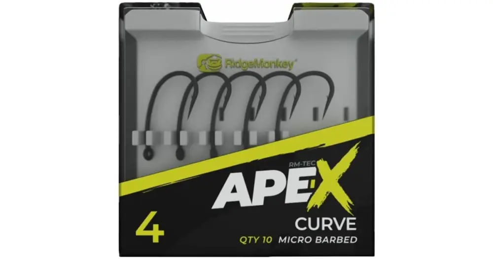 Levný RidgeMonkey Háček Ape-X Curve Barbed 10 ks - Velikost 6