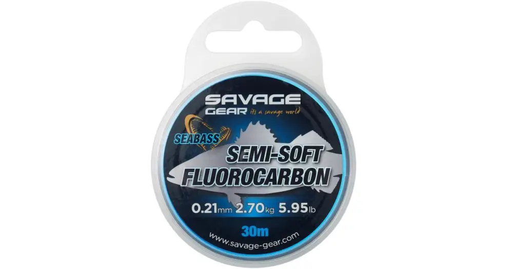 Originální Savage Gear Fluorocarbon Semi Soft Seabass Clear 30 m - 0,32 mm 5,51 kg