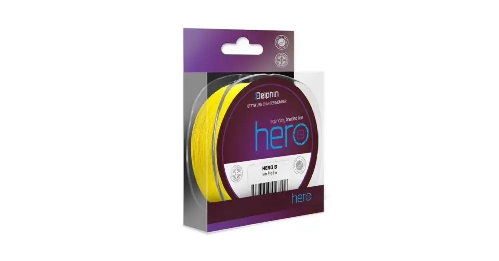 Koupit Online Delphin Splétaná Šňůra Hero 8 Fluo Žlutá 117 m - 0,22 mm 17,7 kg