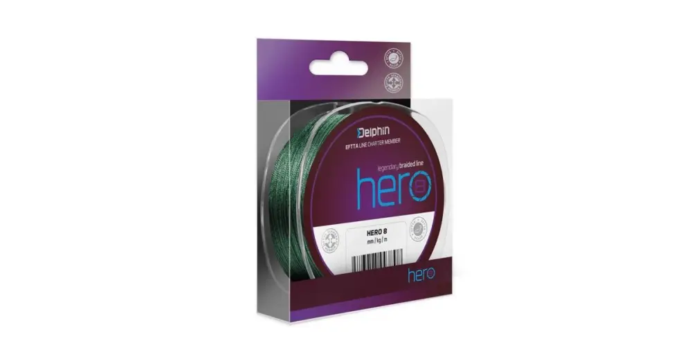 Delphin Splétaná Šňůra Hero 8 Zelená 300 m - 0,25 mm 19,1 kg Sleva