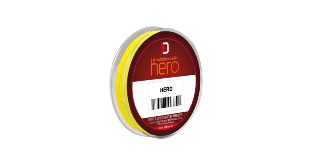 Delphin Návazcová Šňůra Hero 4 Fluo Žlutá 15 m - 0,14 mm 9,10 kg Jen Po Omezenou Doba