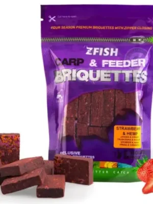 Zfish Zakrmovací Brikety Carp & Feeder Briquettes 220 g - Strawberry & Hemp Vrácení Zdarma