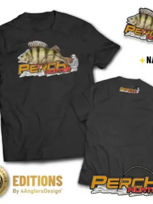 4ANGLERSDESIGN Tričko Perch Hunter - S Sezónní Sleva