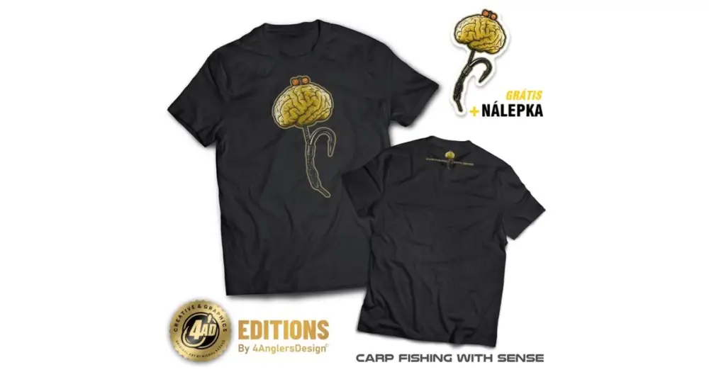 Výprodej 4ANGLERSDESIGN Tričko Carp Fishing With Sense