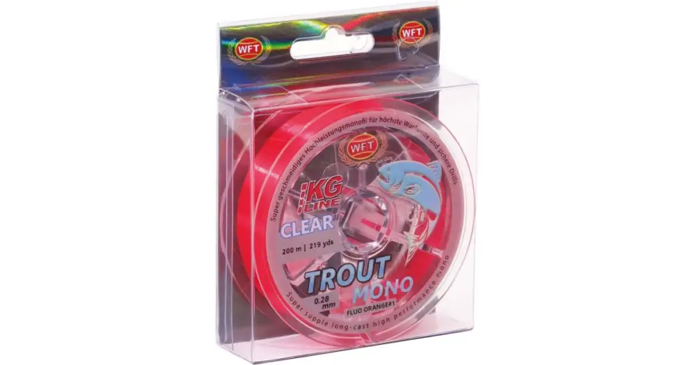 Finální Výprodej WFT Vlasec Trout Mono Clear Orange 200 m - 0,25 mm 7,1 kg