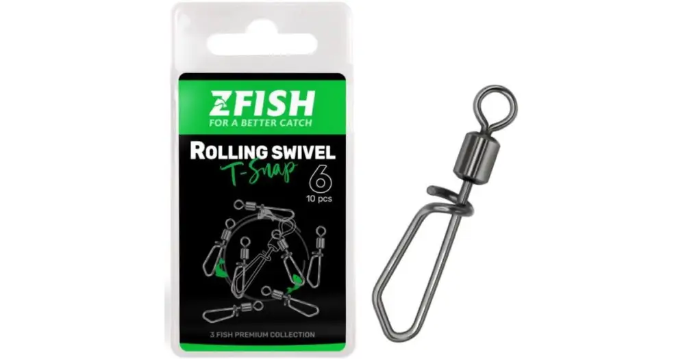 Vrácení Zdarma Zfish Obratlík s Karabinkou Rolling Swivel With T Snap 10 ks - Velikost 12 Nosnost 19 kg