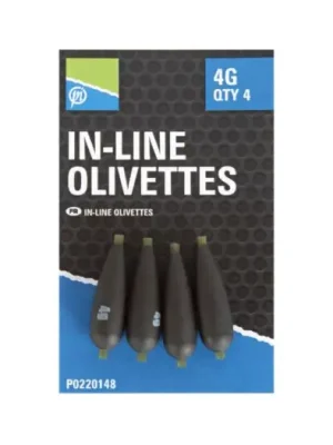 Značkový Preston Innovations Olůvka Inline Olivettes 4 ks - 1 g