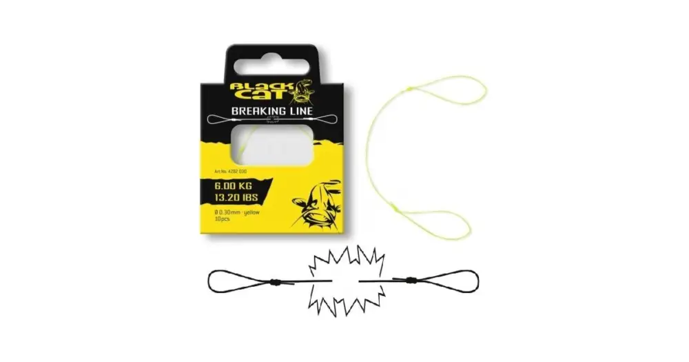 Must-Have Black Cat Trhací Vlasec Breaking Line Yellow - 0,35 mm 7,1 kg