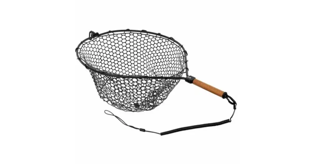 Fencl Muškařský Podběrák King XXL Natur Se Silikonovou Sítí Magnetický Držák a Pojistné Lanko 68x54 cm Top Prodej