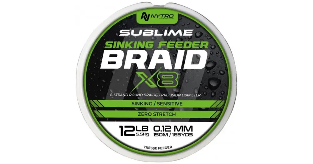 Sezónní Sleva Nytro Šňůra Sublime X8 Sinking Feeder Braid 150 m - 0,12 mm 5,9 kg