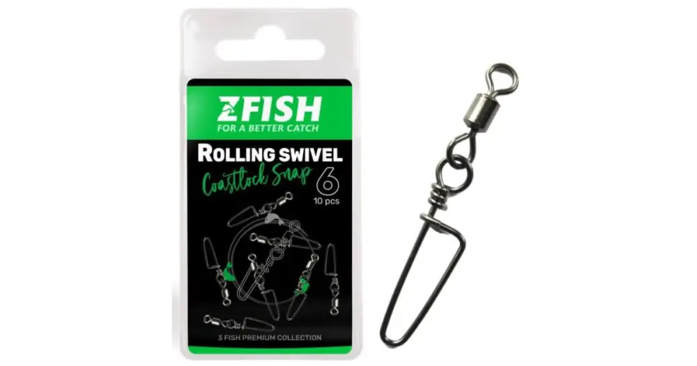 Speciální Cena Zfish Obratlík s Karabinou Rolling Swivel & Coastlock Snap 10 ks - Velikost 14 Nosnost 15 kg