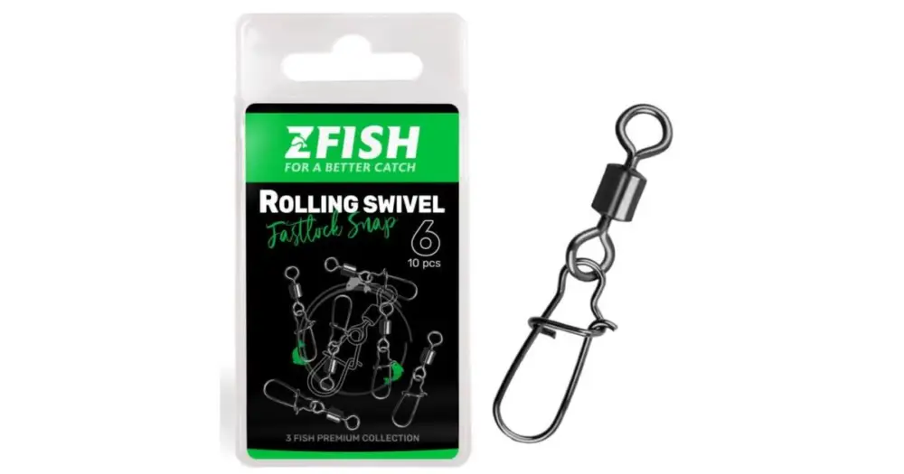 Zfish Obratlík s Karabinou Rolling Swivel & Fastlock Snap 10 ks Časově Omezené